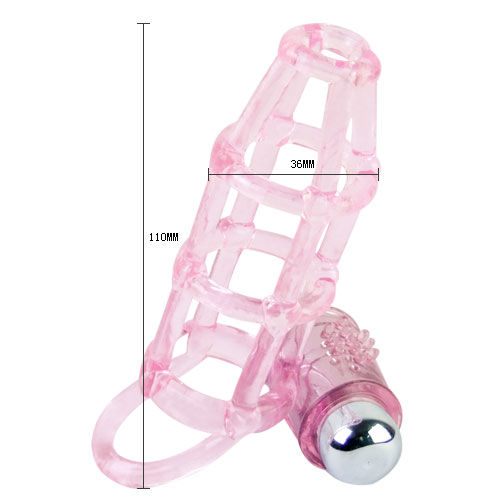 manchon pénien vibrant avec anneau en silicone rose Sweet 10 rythmes Baile 2