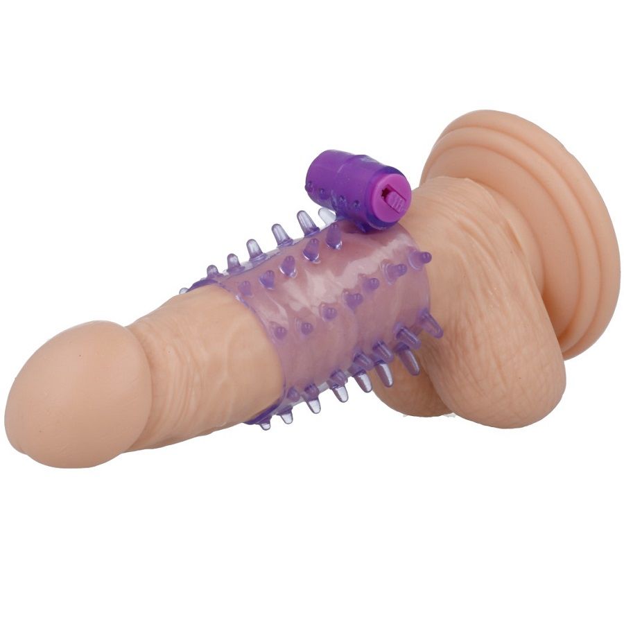manchon pénien vibrant lilas en TPR pour débutants Casual Love 2