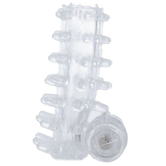 manchon pénien vibrant transparent en TPR pour débutants Casual Love 4