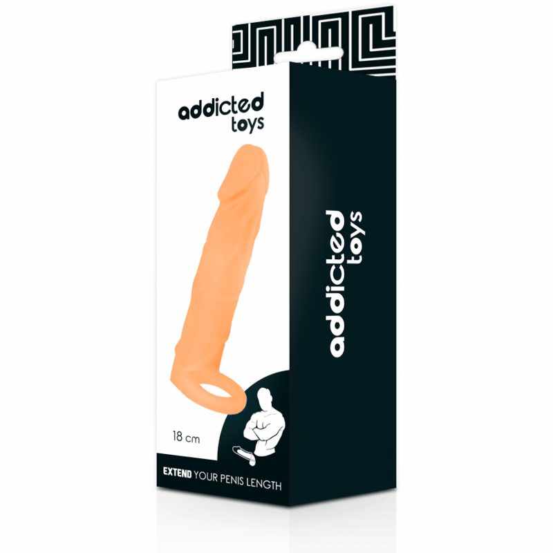 gaine dextension de pénis réaliste 18 cm avec sangle Addicted Toys 3