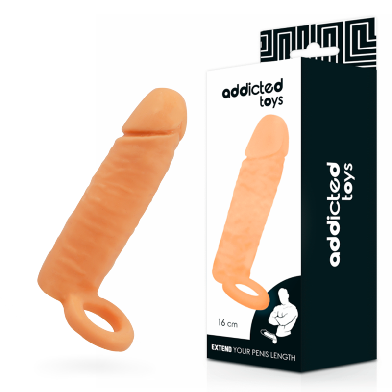 gaine dextension de pénis réaliste 16 cm avec sangle Addicted Toys 2