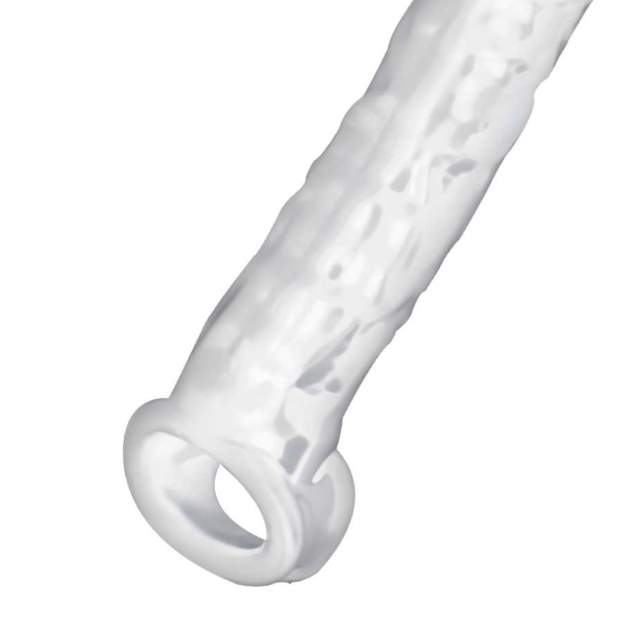 gaine dextension de pénis transparente avec anneau pour testicules Addicted Toys 3