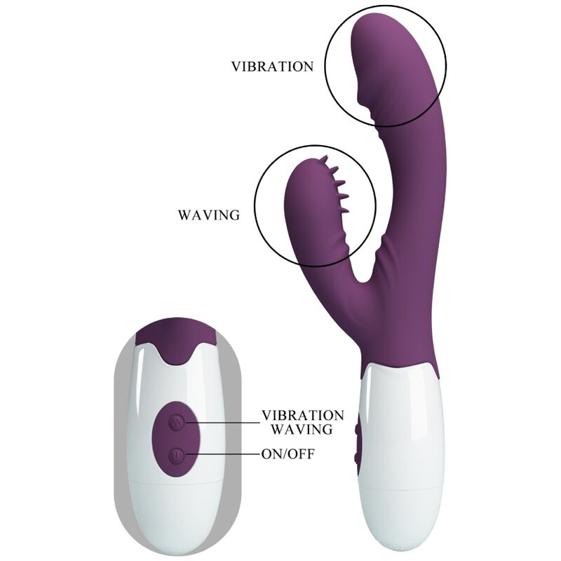 vibromasseur rabbit violet à ondulations 7 vibrations André Pretty Love 8