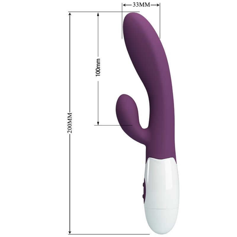 vibromasseur rabbit violet 30 vibrations avec tige insérable Alvis Pretty Love 7