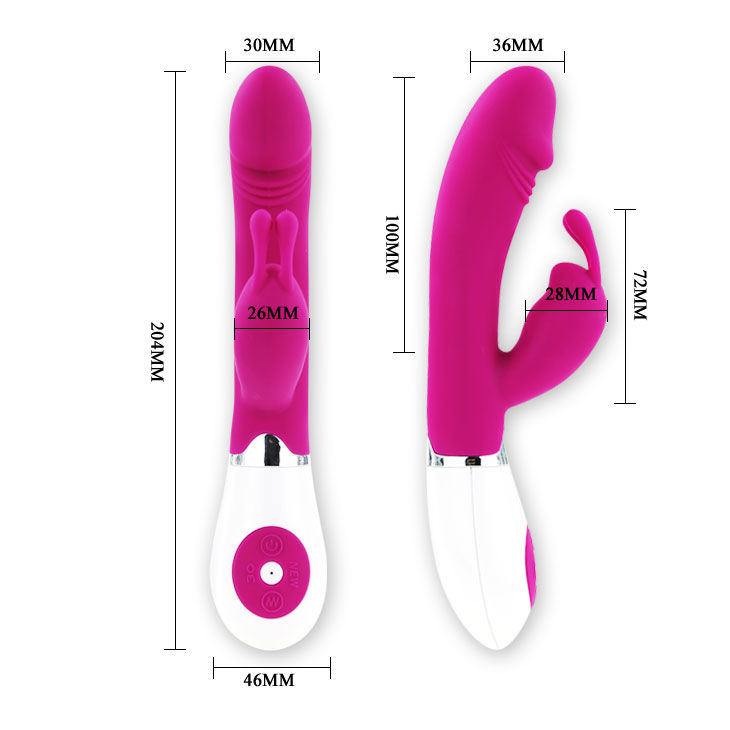 vibromasseur rabbit lilas et blanc 30 vibrations 20,4 cm Pretty Love 6