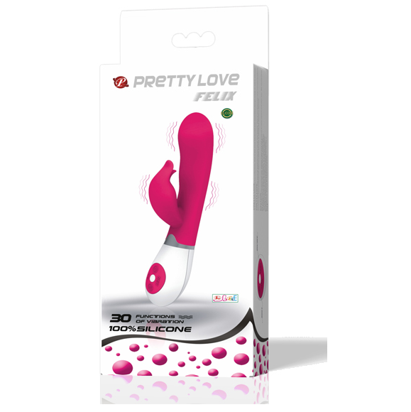 vibromasseur lilas et blanc avec stimulateur clitoridien 21 cm Felix Pretty Love 2