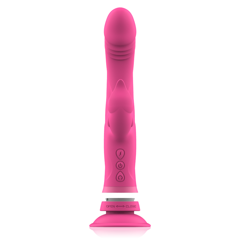 vibromasseur rabbit rose rechargeable avec ventouse Julio Intense 5