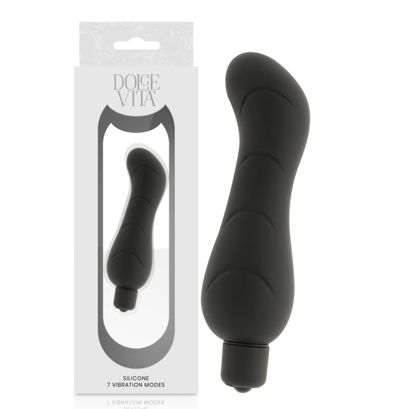 vibromasseur point G classique en silicone noir 7 programmes Dolce Vita 2