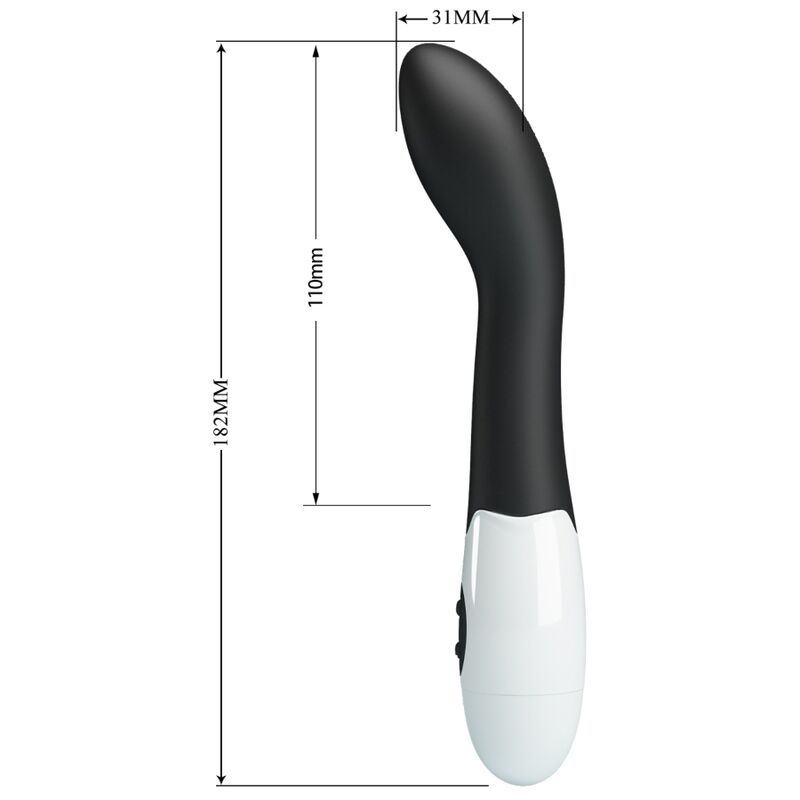 vibromasseur point G noir 30 vibrations incurvé Bishop Pretty Love 7