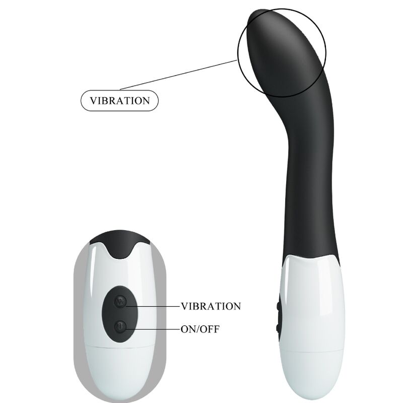 vibromasseur point G noir 30 vibrations incurvé Bishop Pretty Love 8