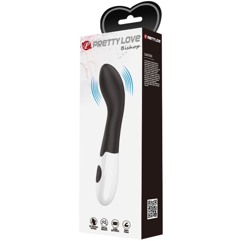 vibromasseur point G noir 30 vibrations incurvé Bishop Pretty Love 10