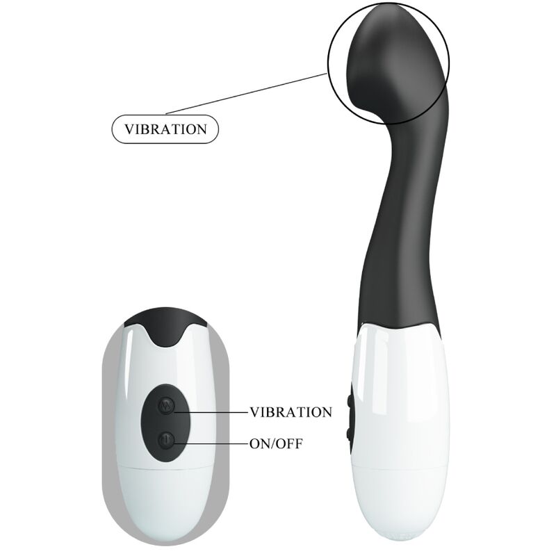 vibromasseur point G noir 30 vibrations à tête bulbeuse Charles Pretty Love 8