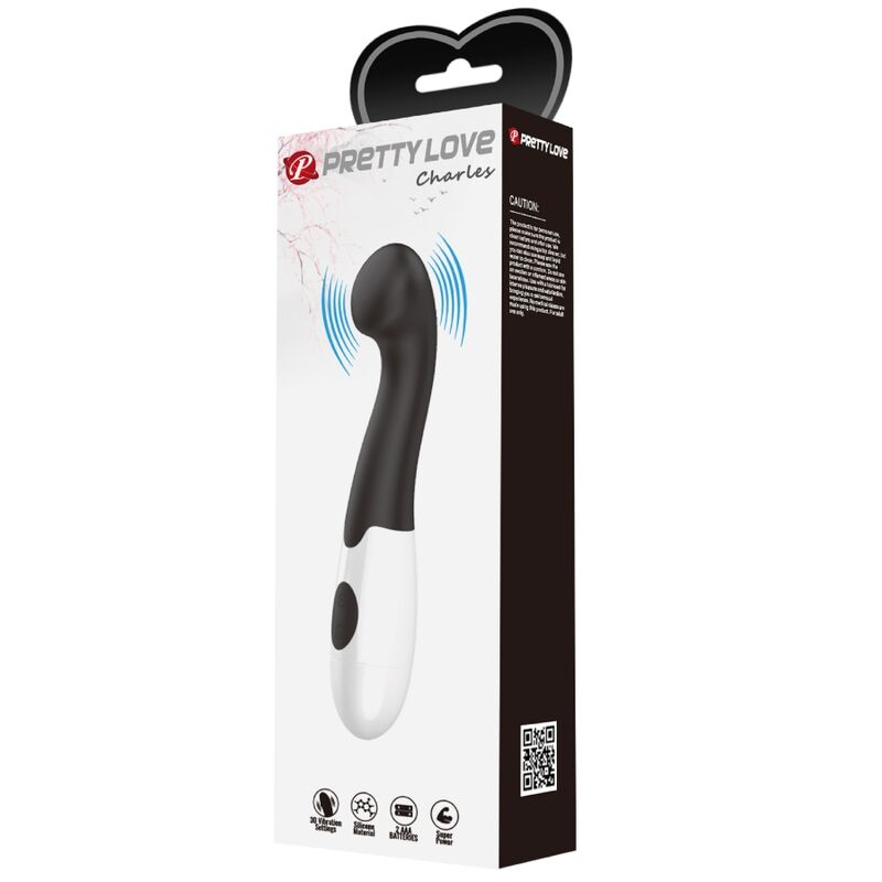 vibromasseur point G noir 30 vibrations à tête bulbeuse Charles Pretty Love 10