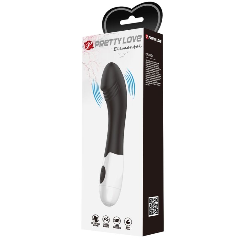vibromasseur point G noir 30 vibrations corps mince Elemental Pretty Love 10
