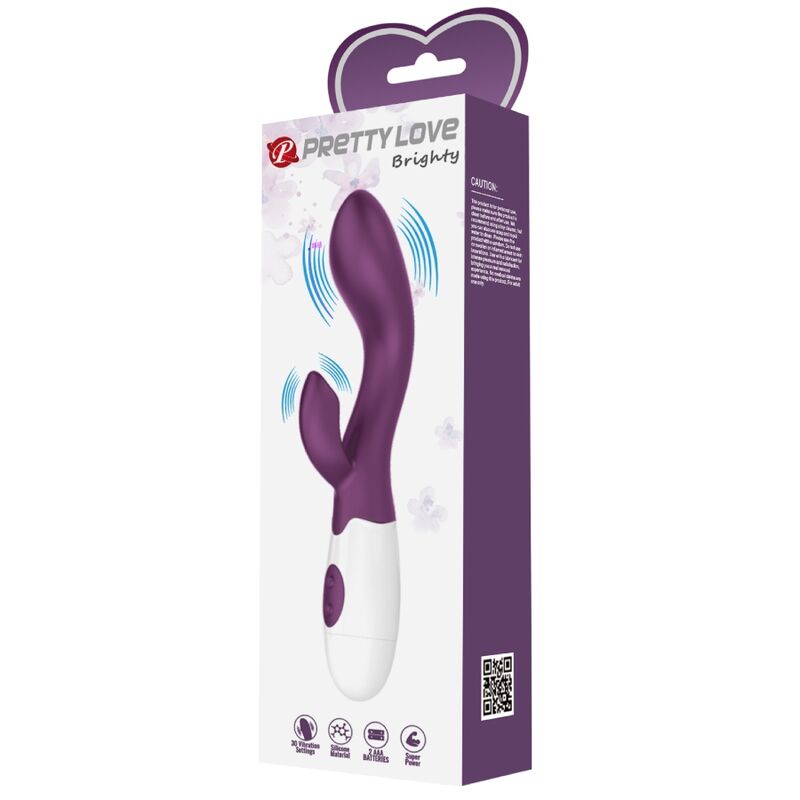 vibromasseur point G violet avec stimulateur clitoridien 30 vibrations Brighty Pretty Love 10