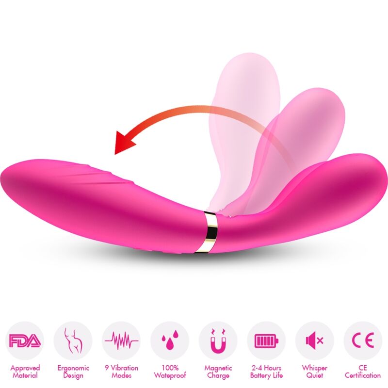 masseur wand double tête rechargeable 9 modes fuchsia Y-Wand Armony 3
