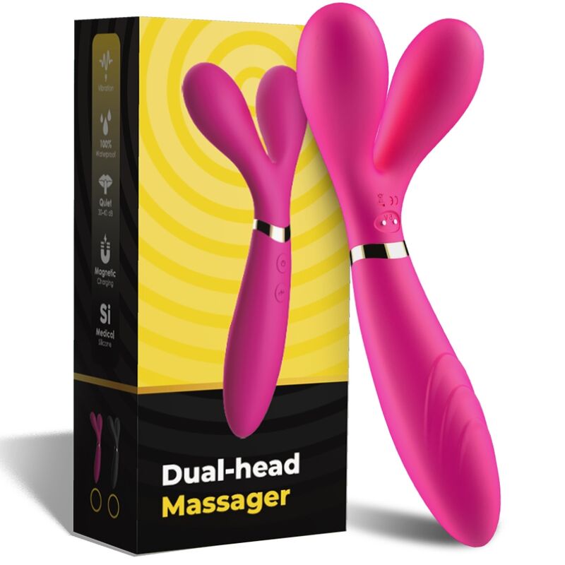 masseur wand double tête rechargeable 9 modes fuchsia Y-Wand Armony 5