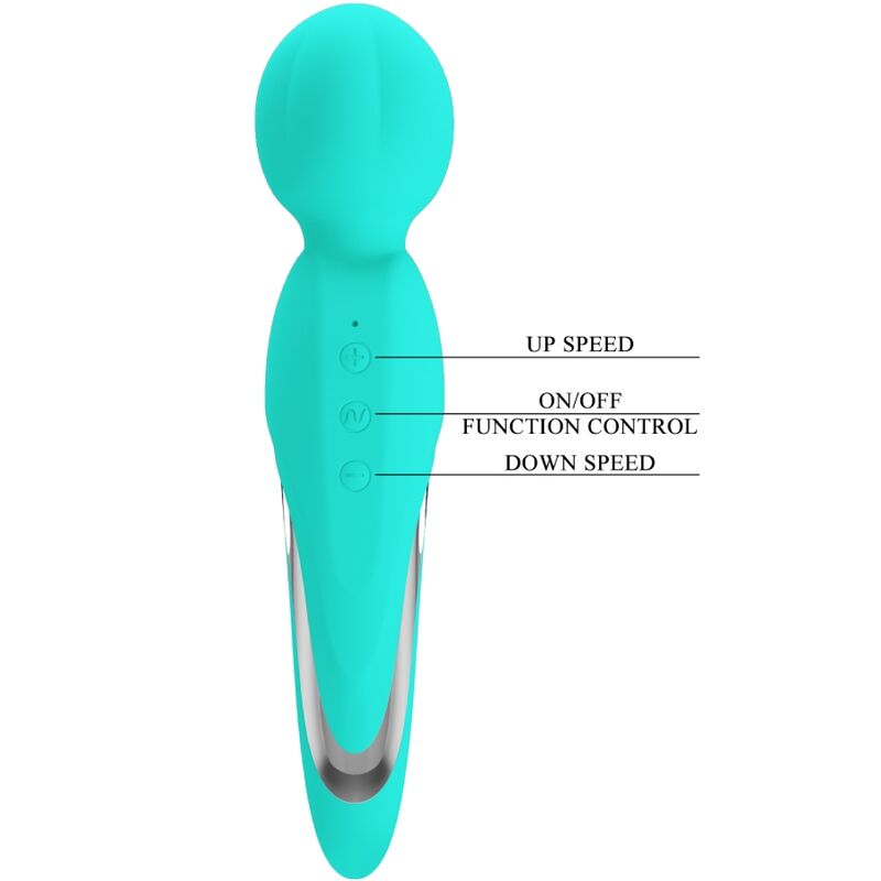 vibromasseur wand rechargeable 7 vibrations vert aqua Walter Pretty Love 6