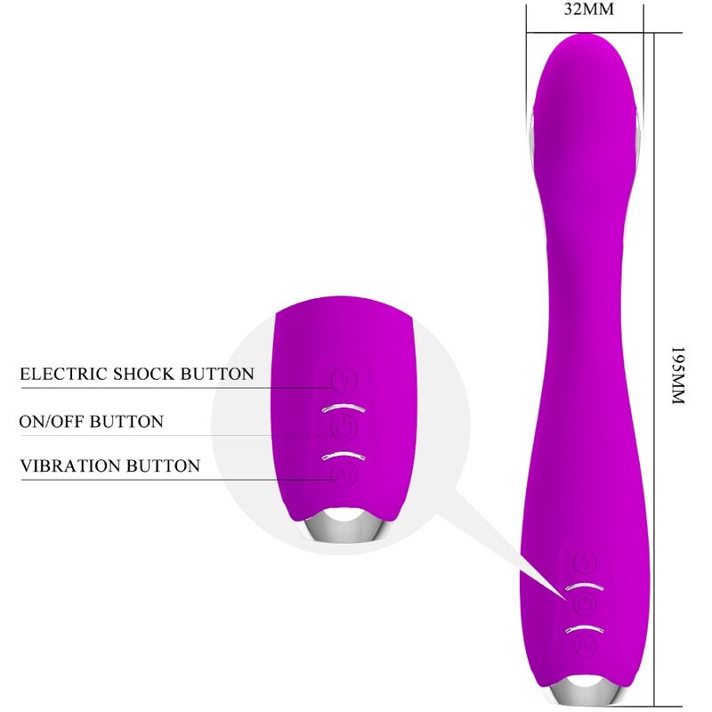 vibromasseur à électrostimulation rechargeable avec application violet Hector Pretty Love 5