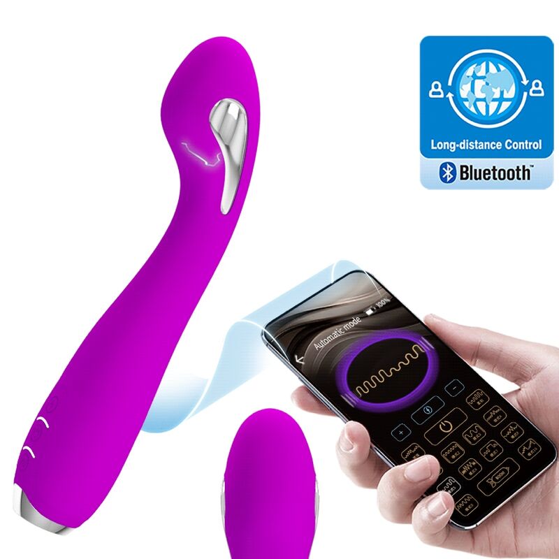 vibromasseur à électrostimulation rechargeable avec application violet Hector Pretty Love 7