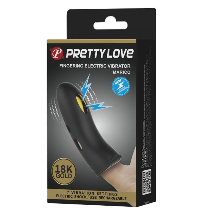 couvre-doigt électrostimulation rechargeable 7 vibrations noir Marico Pretty Love 10