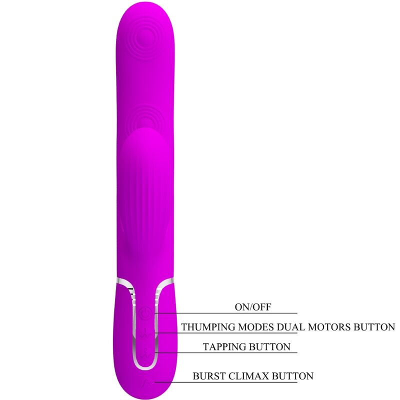 vibromasseur point G rabbit 3 en 1 violet USB magnétique Perlita Pretty Love 8
