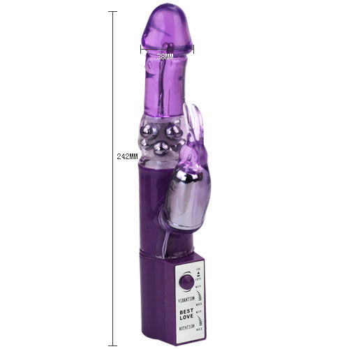 vibromasseur rabbit rotatif à perles métalliques à piles Hot Lady II Baile 2