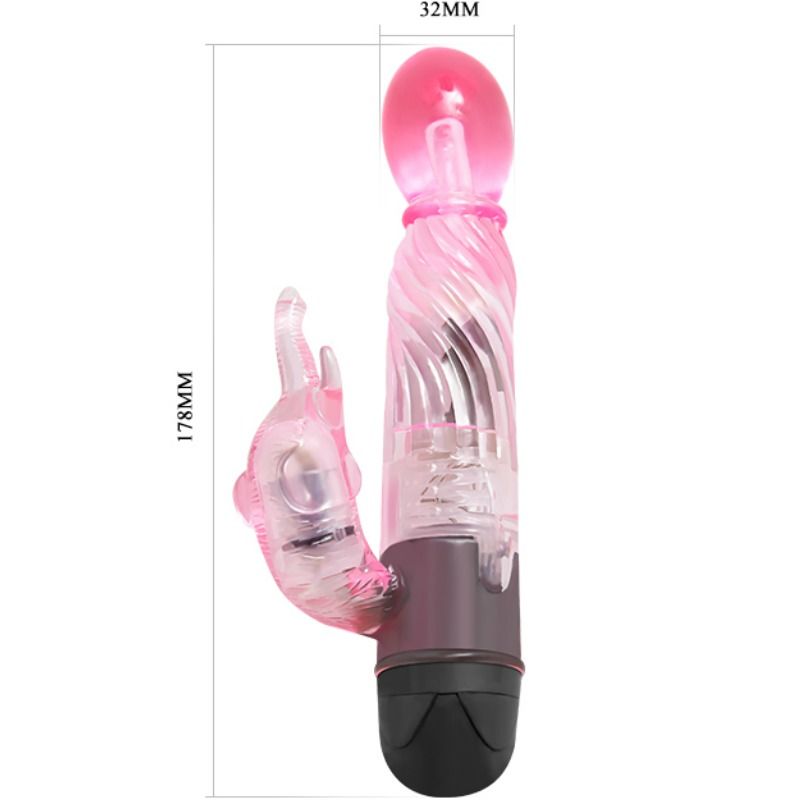 vibromasseur rabbit rose 10 modes submersible à piles TPR Baile 3