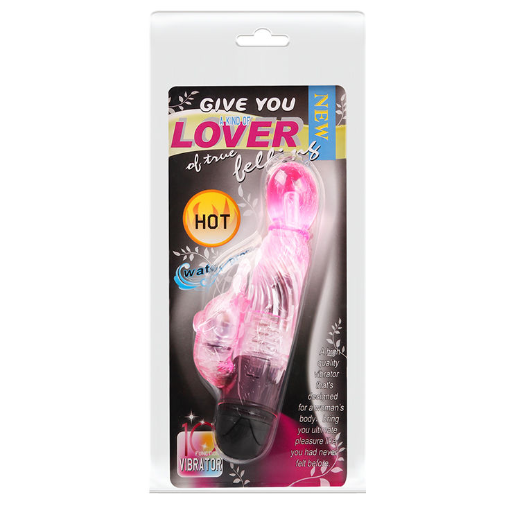 vibromasseur rabbit rose 10 modes submersible à piles TPR Baile 8