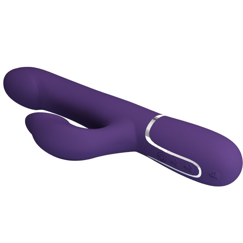 vibromasseur rabbit à perles 4 en 1 violet USB magnétique Zalin Pretty Love 7