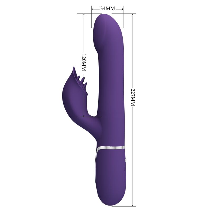 vibromasseur rabbit à perles 4 en 1 violet USB magnétique Zalin Pretty Love 8