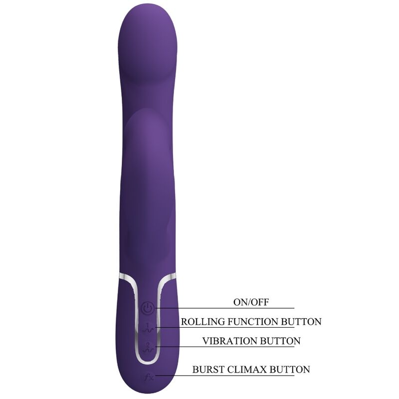 vibromasseur rabbit à perles 4 en 1 violet USB magnétique Zalin Pretty Love 9