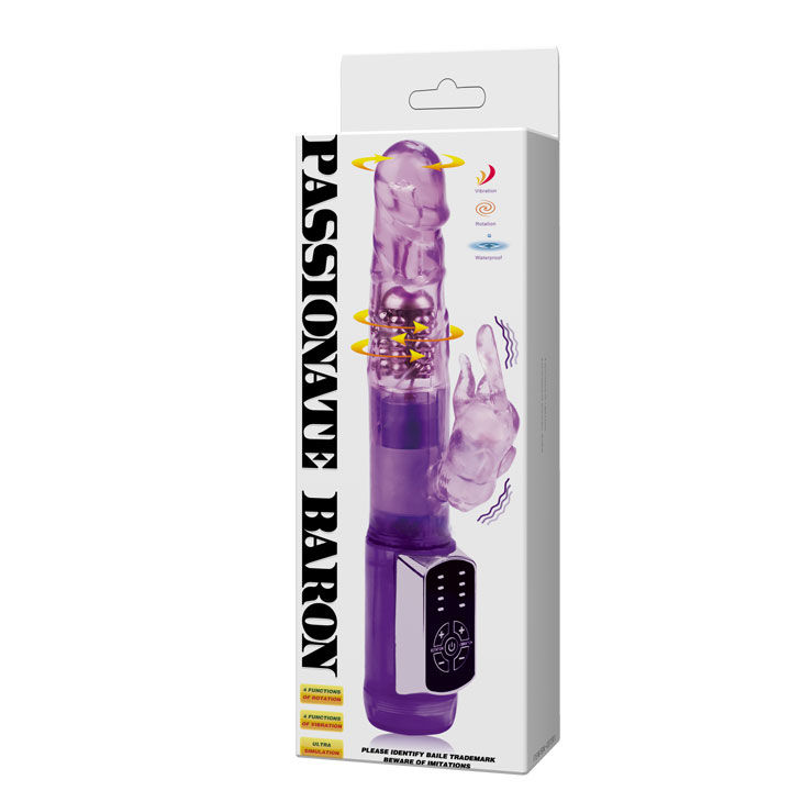 vibromasseur rabbit rotatif à billes métalliques submersible Passion Baron Baile 10
