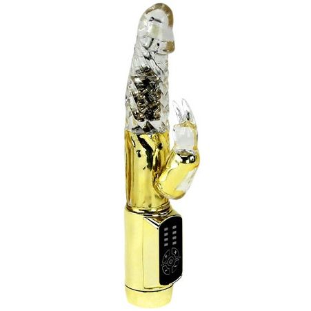 vibromasseur rabbit rotatif 12 vitesses LED submersible Gold Prince Baile 3