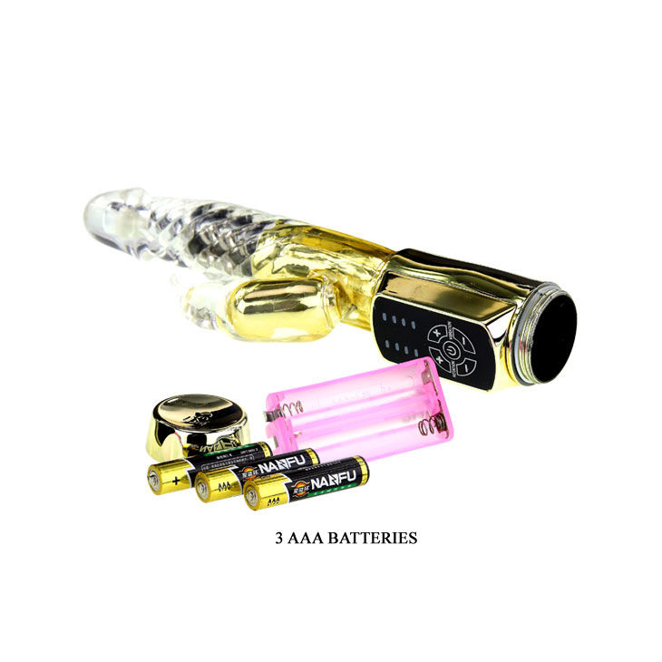 vibromasseur rabbit rotatif 12 vitesses LED submersible Gold Prince Baile 8