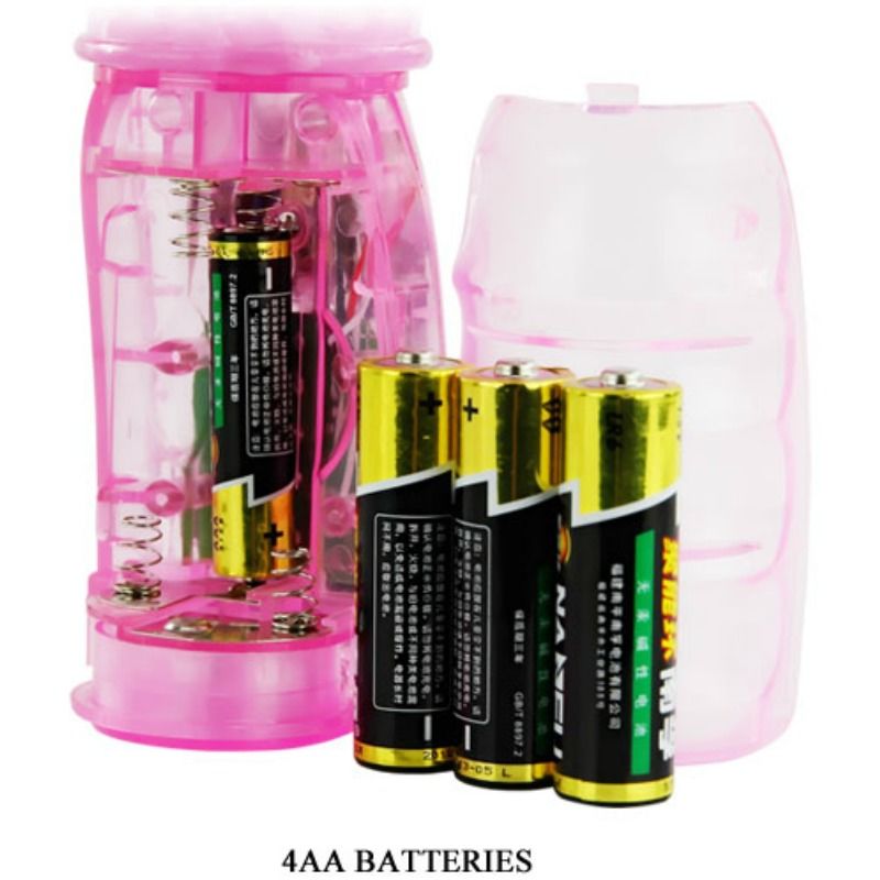 vibromasseur rabbit multivitesse multirotation TPR 4 piles AAA Baile 7