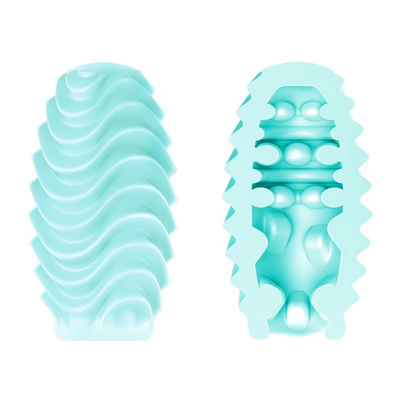 œuf masturbateur double face extensible turquoise Pretty Love 2