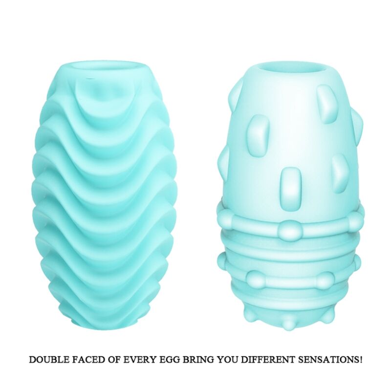 œuf masturbateur double face extensible turquoise Pretty Love 3
