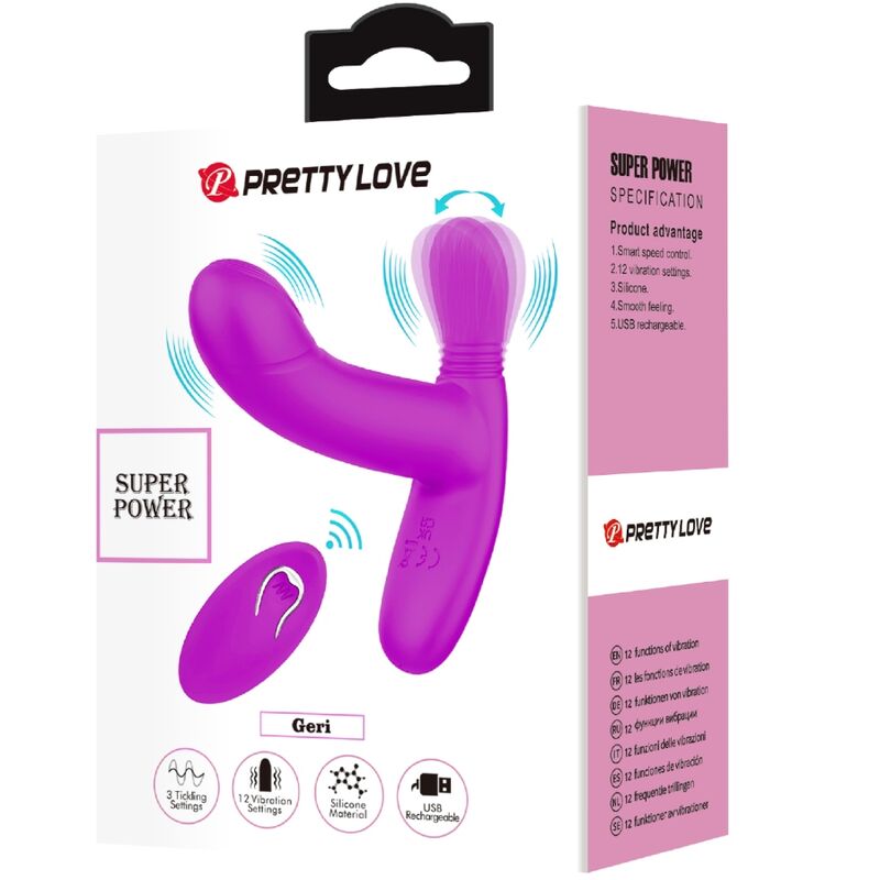 masseur point G et clitoris télécommandé 12 vibrations rechargeable Geri Pretty Love 10