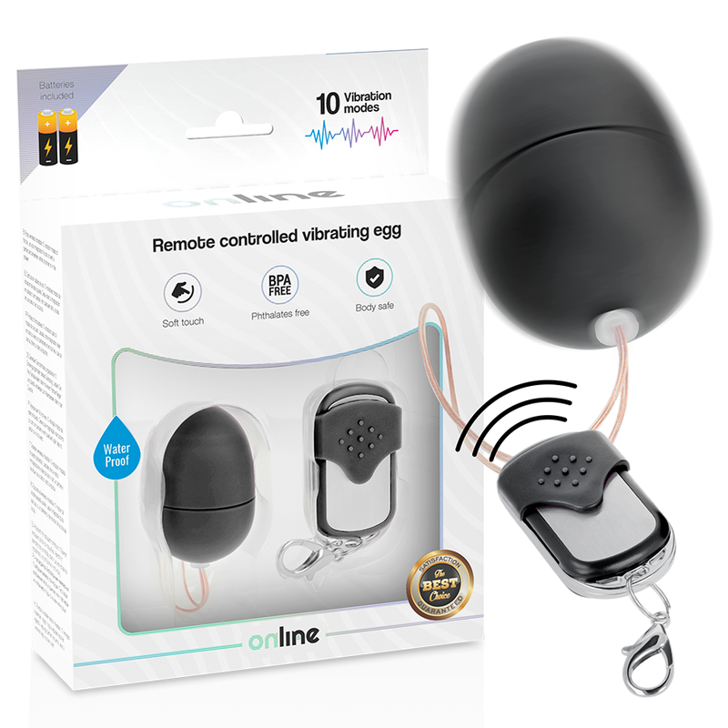 œuf vibrant télécommandé 10 modes étanche taille S noir Online 2