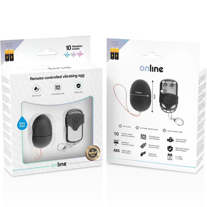 œuf vibrant télécommandé 10 modes étanche taille S noir Online 5