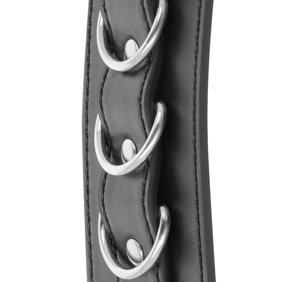 menottes réglables en similicuir PVC noir Darkness 3