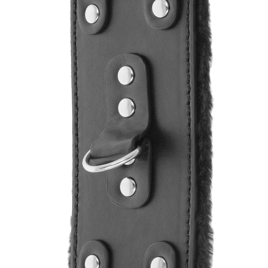 menottes réglables doublées en similicuir PVC noir Darkness 3