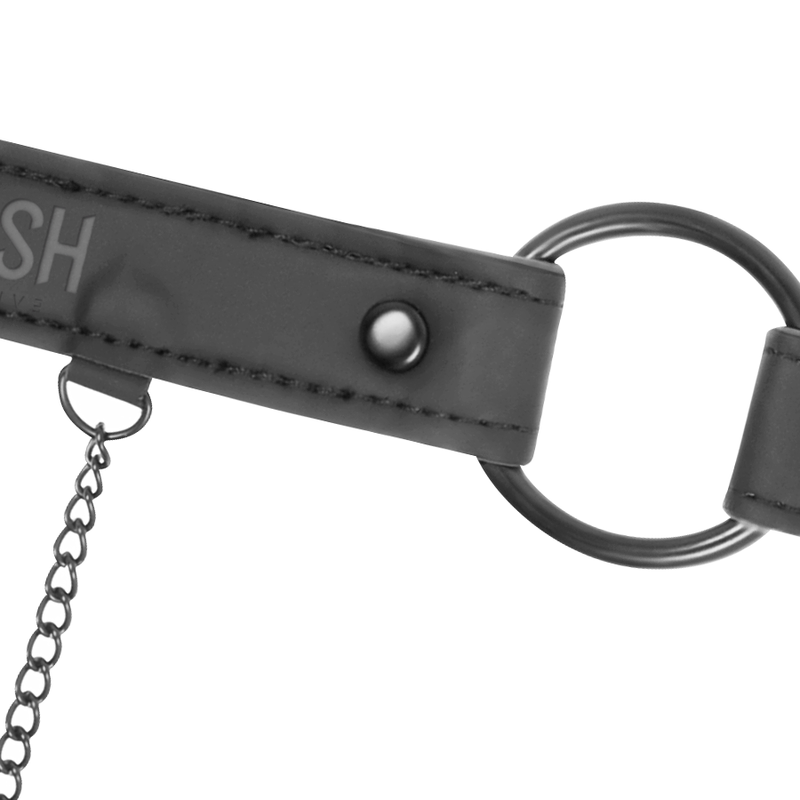 bâillon anneau en cuir végan avec pinces à tétons et chaîne Fetish Submissive 5