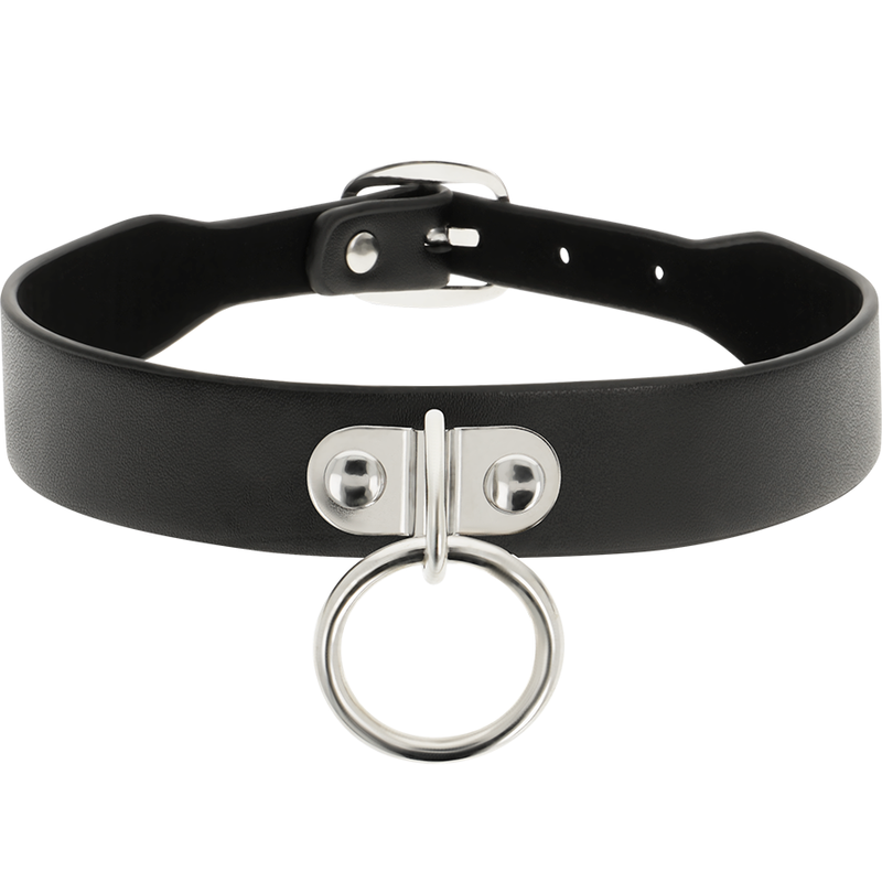 collier fétiche en cuir végan 43 cm trois boutons-pression Coquette Chic Desire 3
