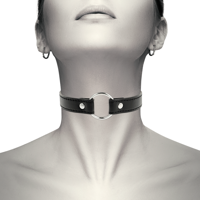 collier en cuir végan 38 cm trois boutons-pression Coquette Chic Desire 2