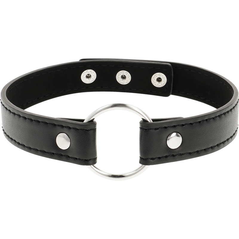 collier en cuir végan 38 cm trois boutons-pression Coquette Chic Desire 3