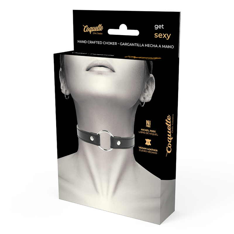 collier en cuir végan 38 cm trois boutons-pression Coquette Chic Desire 5