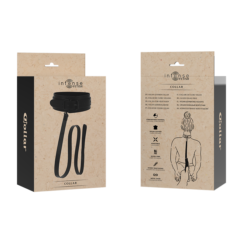 collier réglable en cuir végan avec boucle Intense Fetish 7