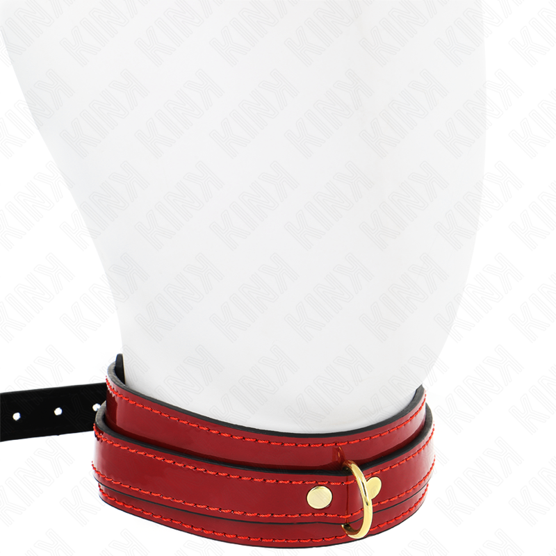 collier ajustable rouge vin avec détails dorés 29-42,5 cm x 4 cm Kink 3